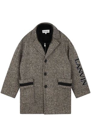 cappotto in lana nero LANVIN KIDS | N30161M92